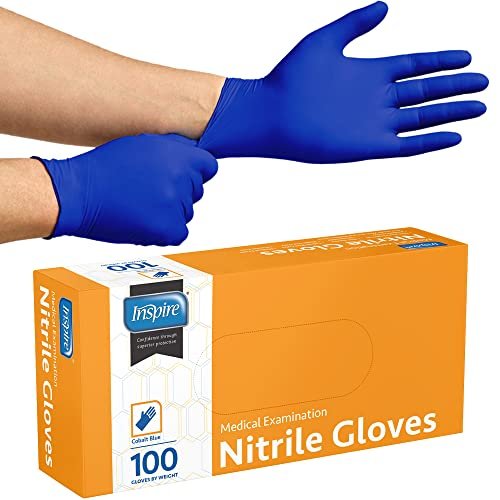 Inspire Cobalt Blue Nitrile Disposable Gloves